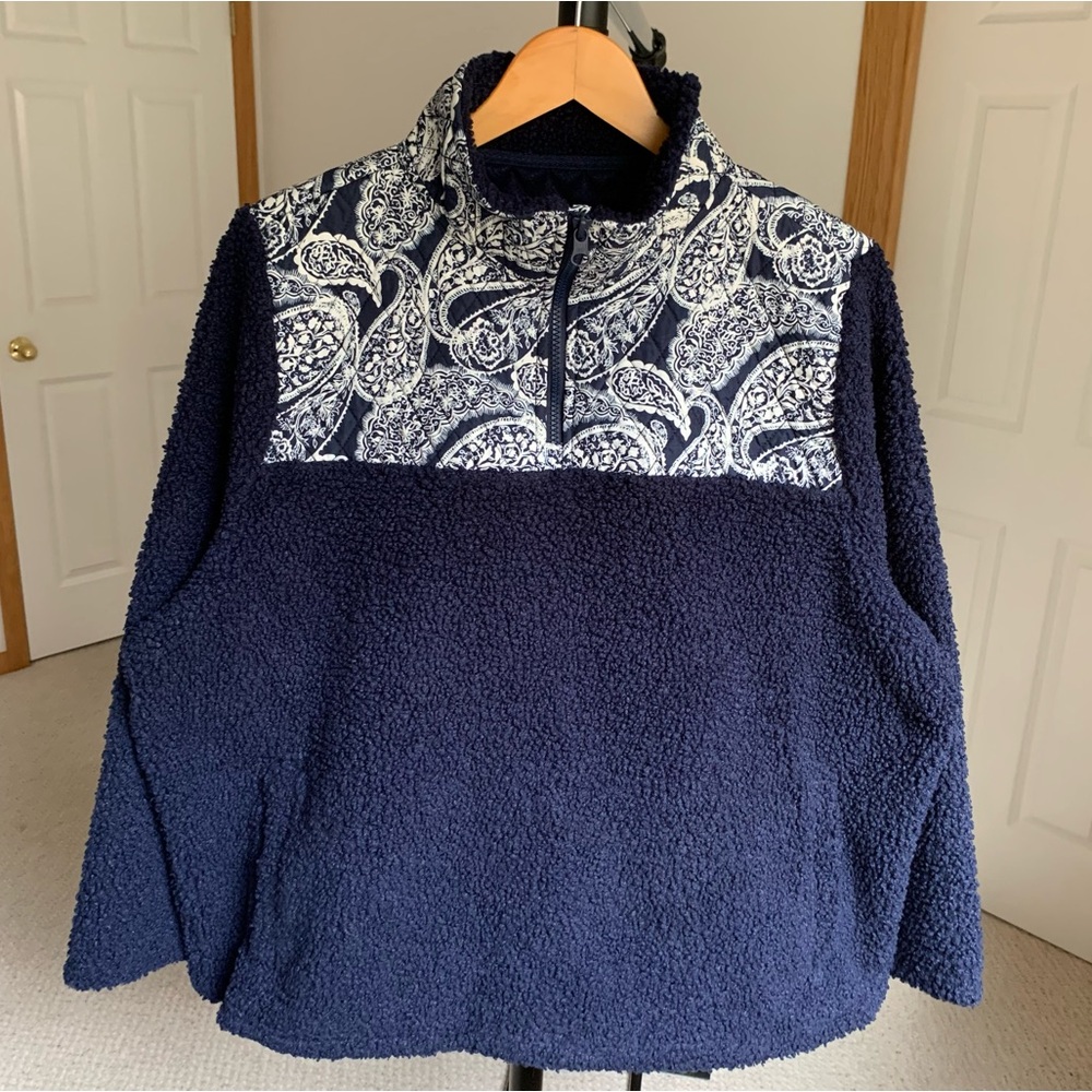 Vera Bradley Sherpa Fleece 1/4 Zip Pullover Jacket Women’s XL